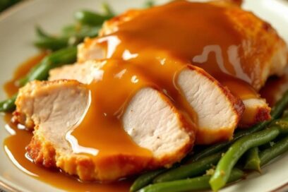 Slow Roasted Turkey with Gravy & Sauteed Green Beens